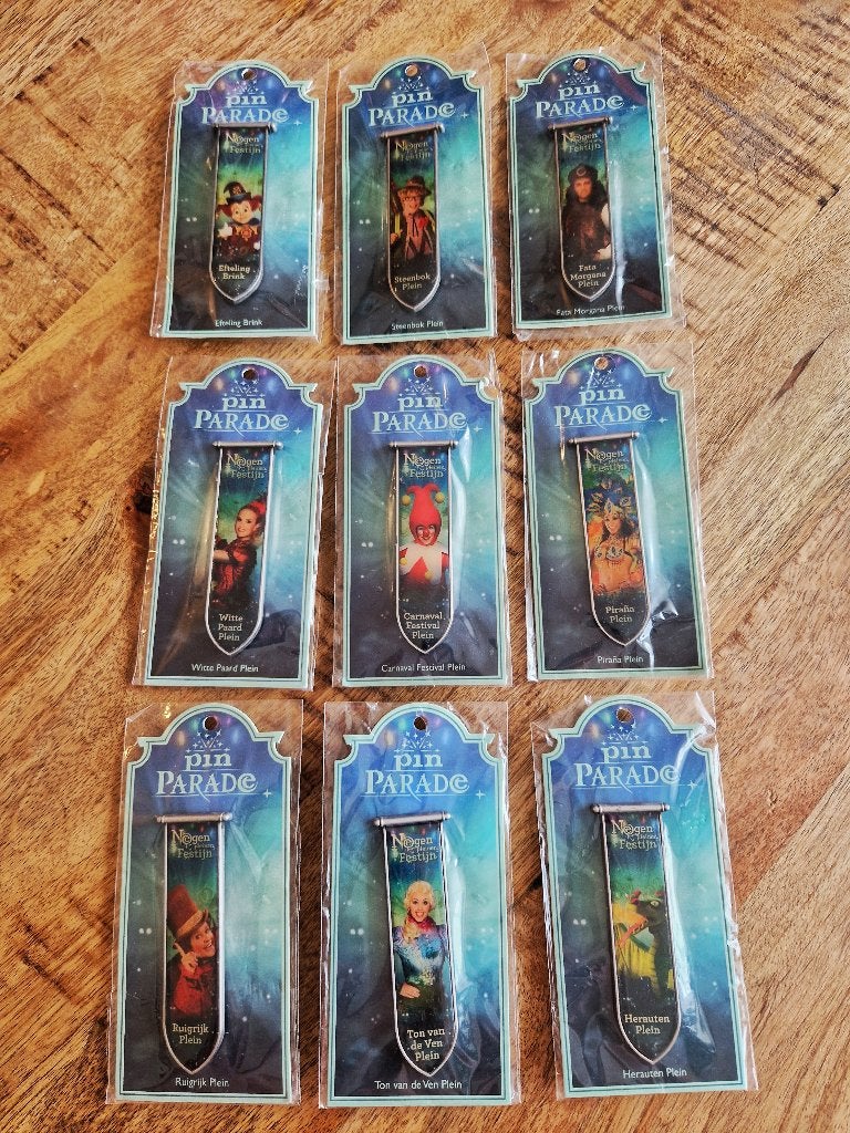 Efteling Negen Pleinen Festijn Pins 2015 - Compleet en NIEUW, Verzamelen, Speldjes, Pins en Buttons, Ophalen of Verzenden, Nieuw