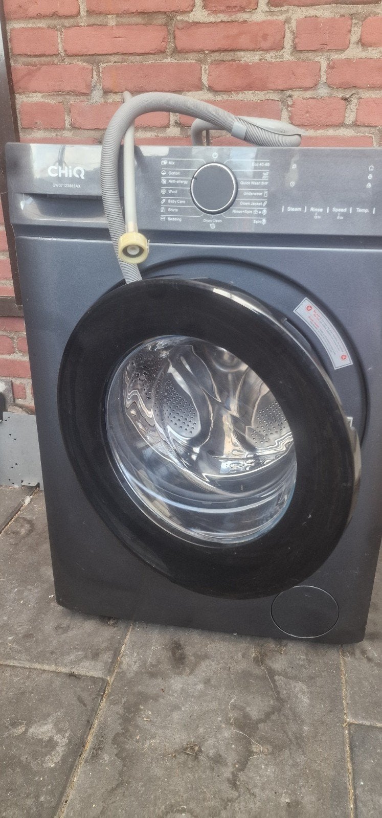 CHiQ Wasmachine CW07123863AX - Riem moet vervangen, Witgoed en Apparatuur, Ophalen, 1200 tot 1600 toeren, 85 tot 90 cm