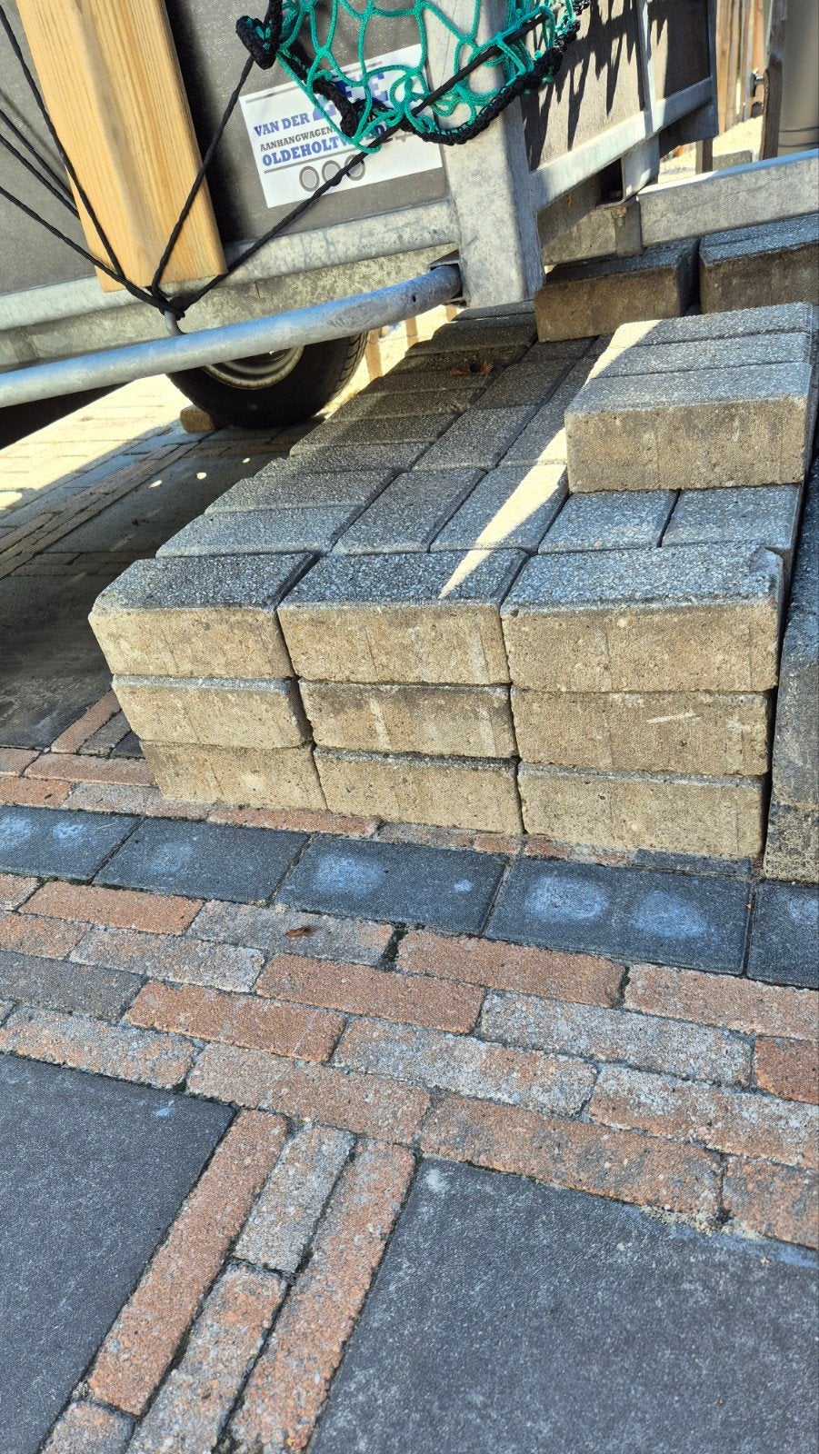 Grijze straatklinkers - 140 stuks, Ophalen, Gebruikt, Klinkers, Minder dan 5 m²
