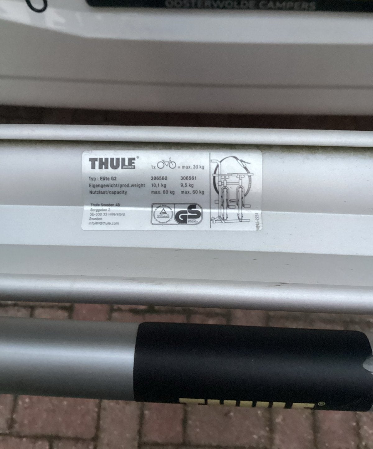 Thule Elite G2 fietsendrager voor 2 fietsen, Auto diversen, Zo goed als nieuw, 2 fietsen, Elektrische fiets, Achterklepdrager