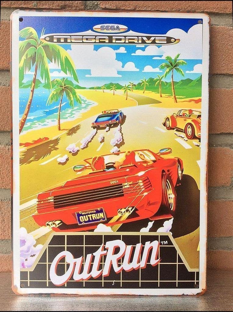 OUTRUN Arcade Metalen Wandbord Poster Sega megadrive, Verzenden, 1 speler, Nieuw, Vanaf 3 jaar