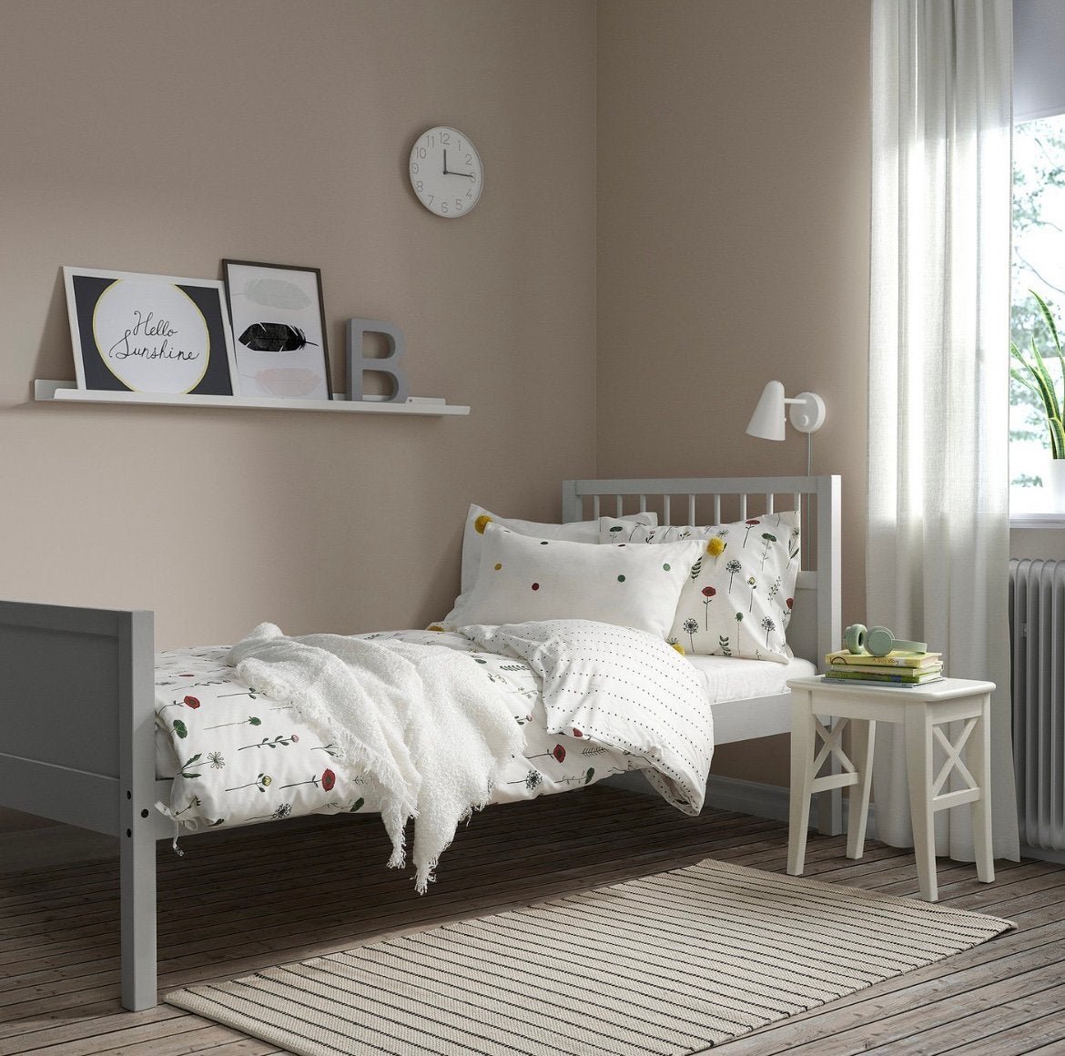 IKEA SMYGA bed 90  200 cm – lichtgrijs – zo goed als nieuw, Ophalen, 90 cm, Eenpersoons, Zo goed als nieuw