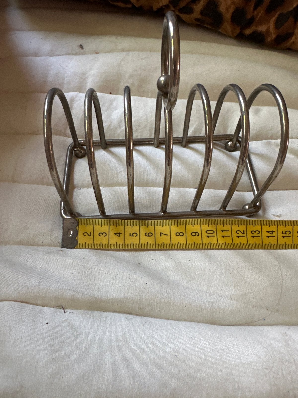 Vintage metal broodroosterrekje / toastrekje, Ophalen, Zilver, Metaal, Overige merken