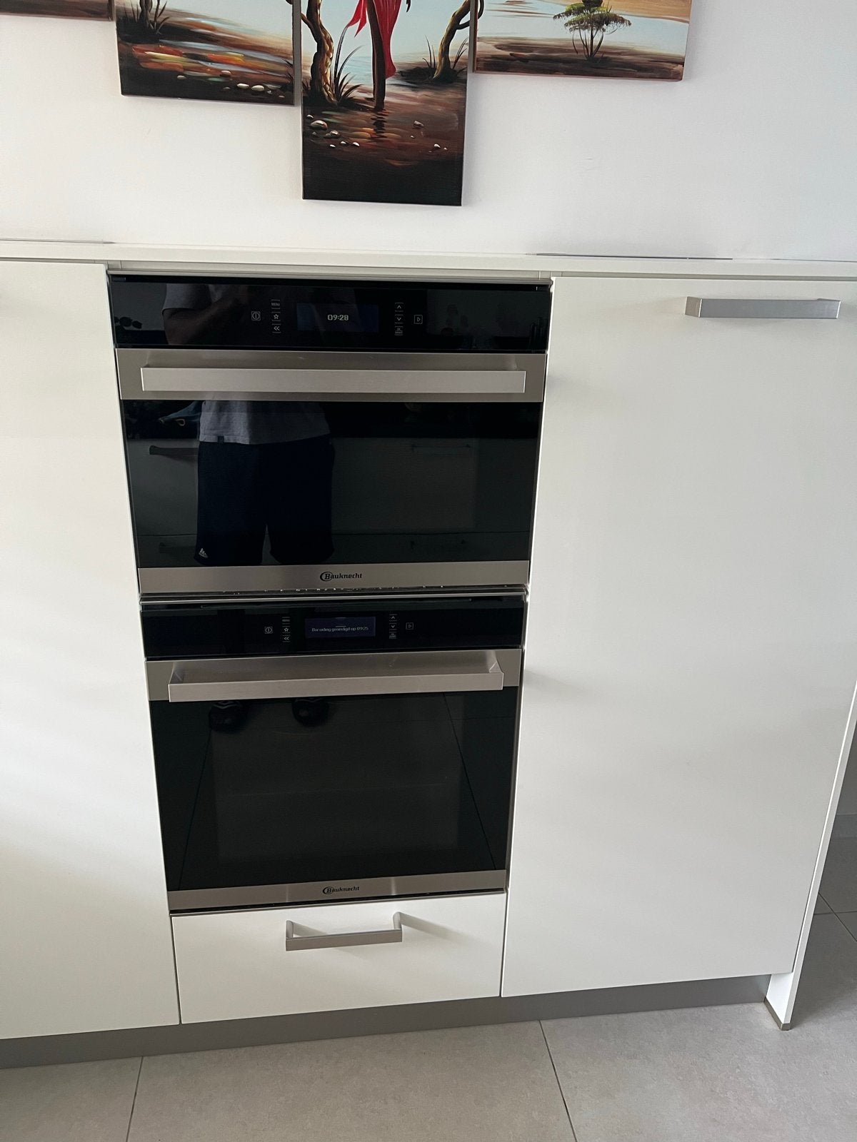Crème hoogglans keukenkasten met Whirlpool en Bauknecht appa, Gebruikt, Overige typen, Ophalen of Verzenden, Hoogglans of Gelakt