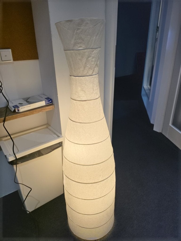 IKEA staande vloerlamp wit 124 cm, 2 lichtpunten, Ophalen, Gebruikt, 100 tot 150 cm, E14 (klein)