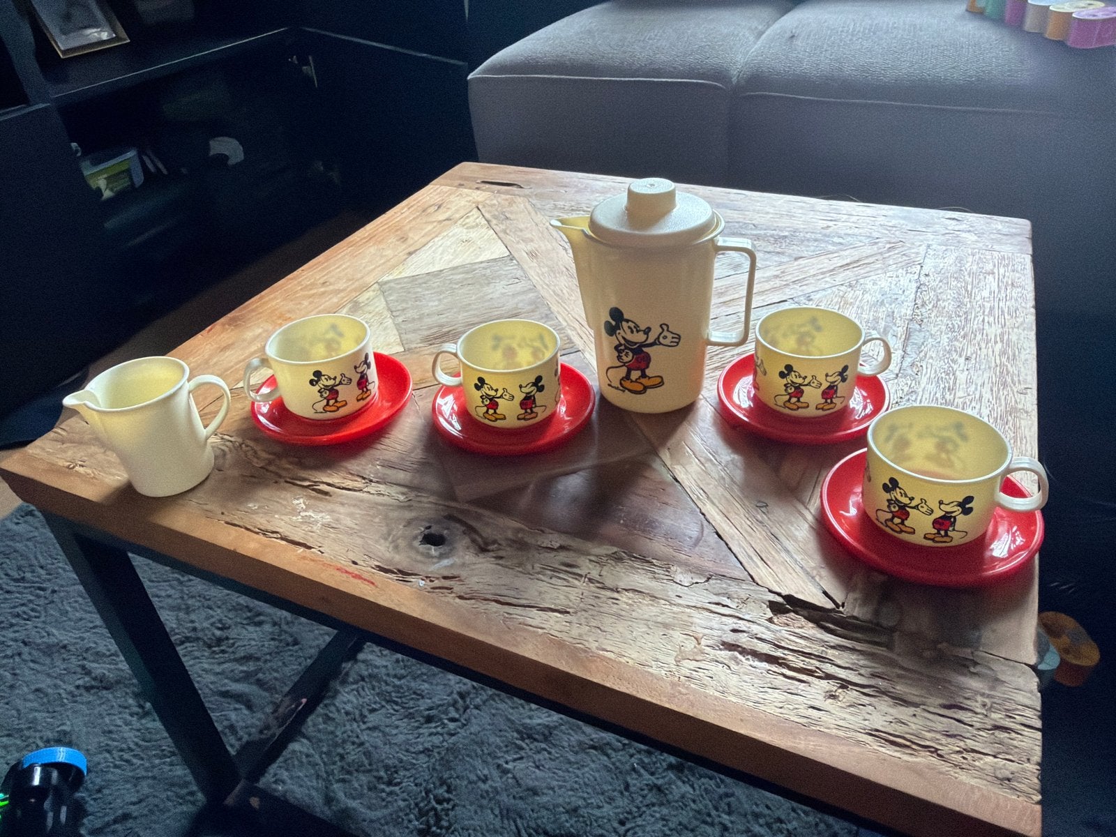 Vintage Mickey Mouse speelserviesje jaren '70/'80, Ophalen of Verzenden, Gebruikt, Jongen of Meisje