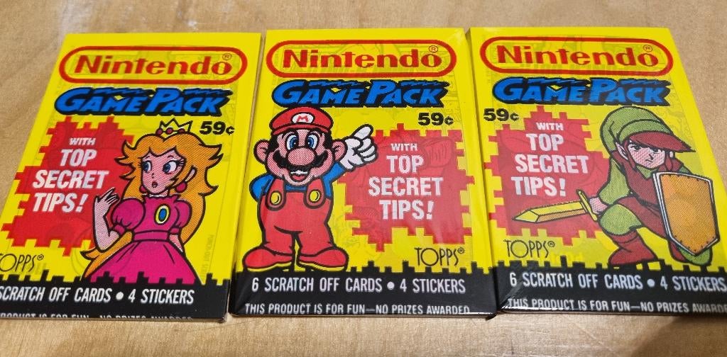 Nintendo Topps - Jumbo Packs - Retro Trading Cards 1989, Ophalen of Verzenden, Gebruikt, Overige modellen, Overige typen