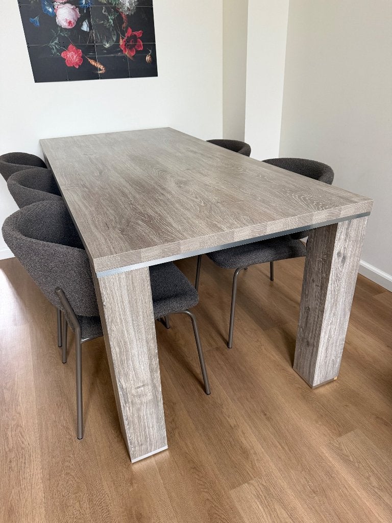 Eettafel 6 personen (90x190), Huis en Inrichting, Ophalen, Gebruikt, 50 tot 100 cm, Landelijk