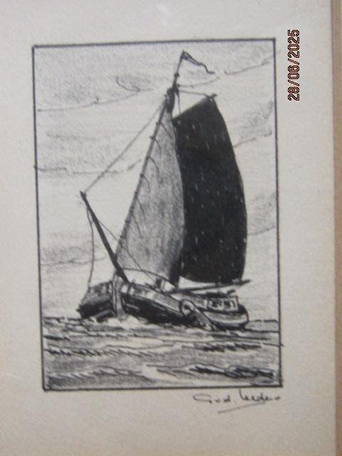Mooie ingel Tek van een Zeilschip G v.d Leede(n), Antiek en Kunst, Kunst | Tekeningen en Foto's, Ophalen of Verzenden