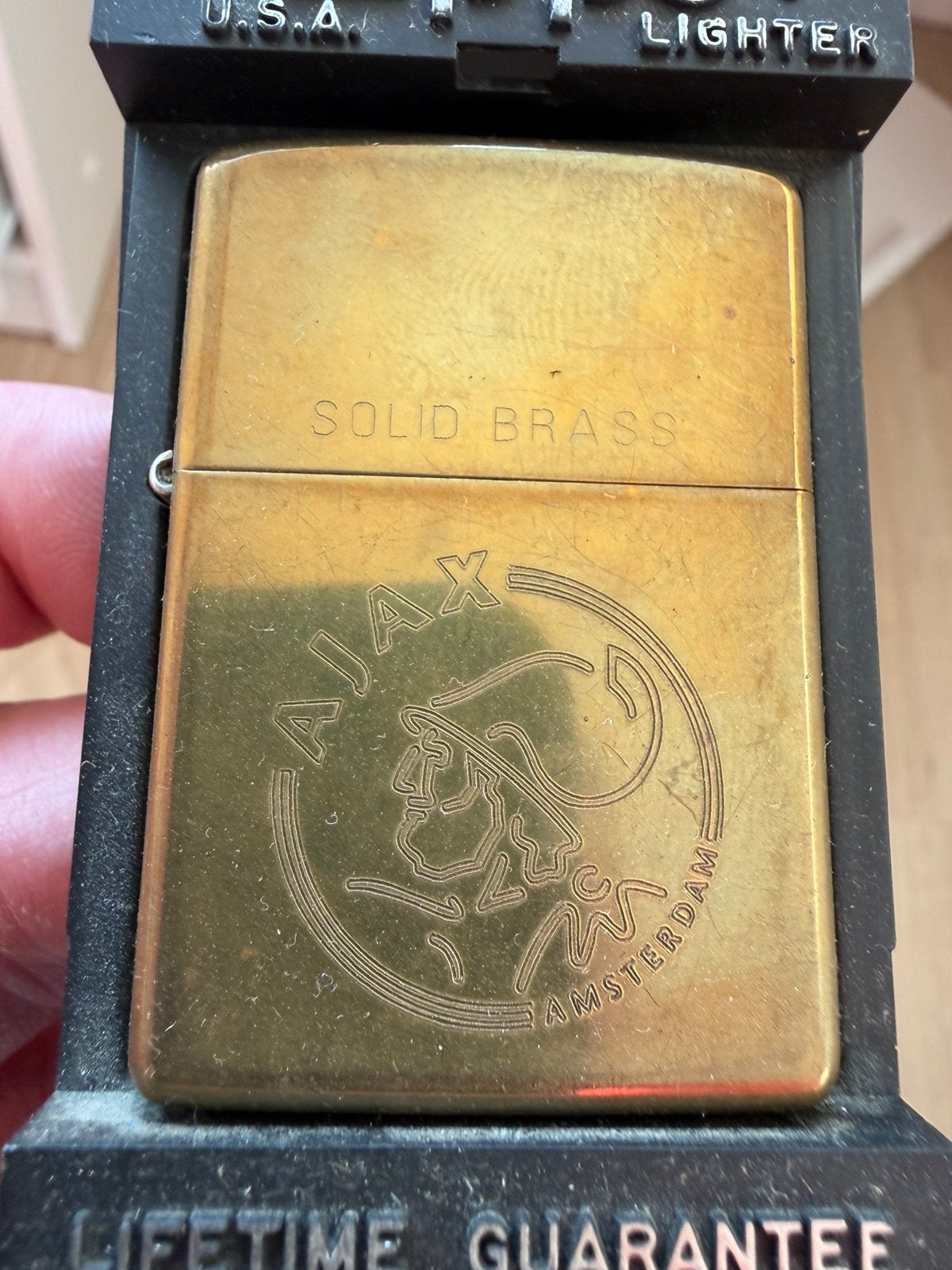 2x Zippo met Ajax gravure, Ophalen of Verzenden, Zo goed als nieuw