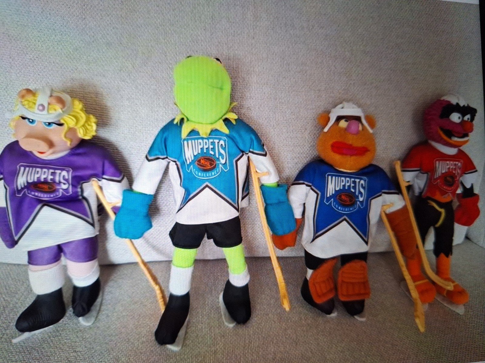 Muppets NHL Hockey Knuffels 1995 McDonald's Canada Set, Gebruikt, Overige merken, Overige karakters, Overige typen