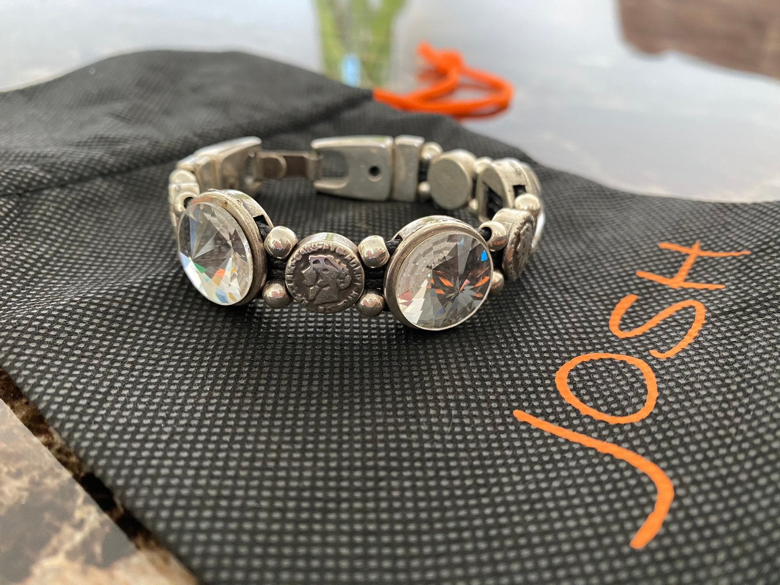 Verzilverd armband Josh, Met kristal, Ophalen of Verzenden, Zo goed als nieuw, Zilver