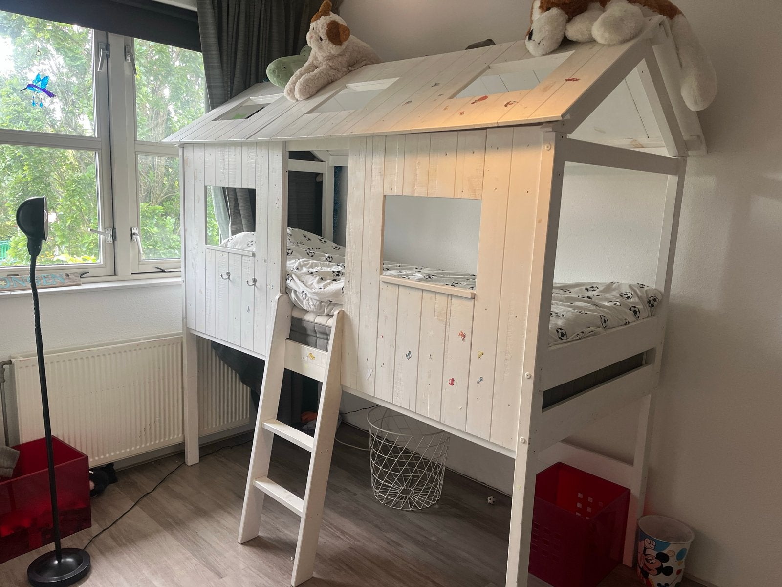 Superleuk kinderbed / huisbed 90x200, Ophalen, Gebruikt, 70 tot 85 cm, Hoogslaper of Stapelbed