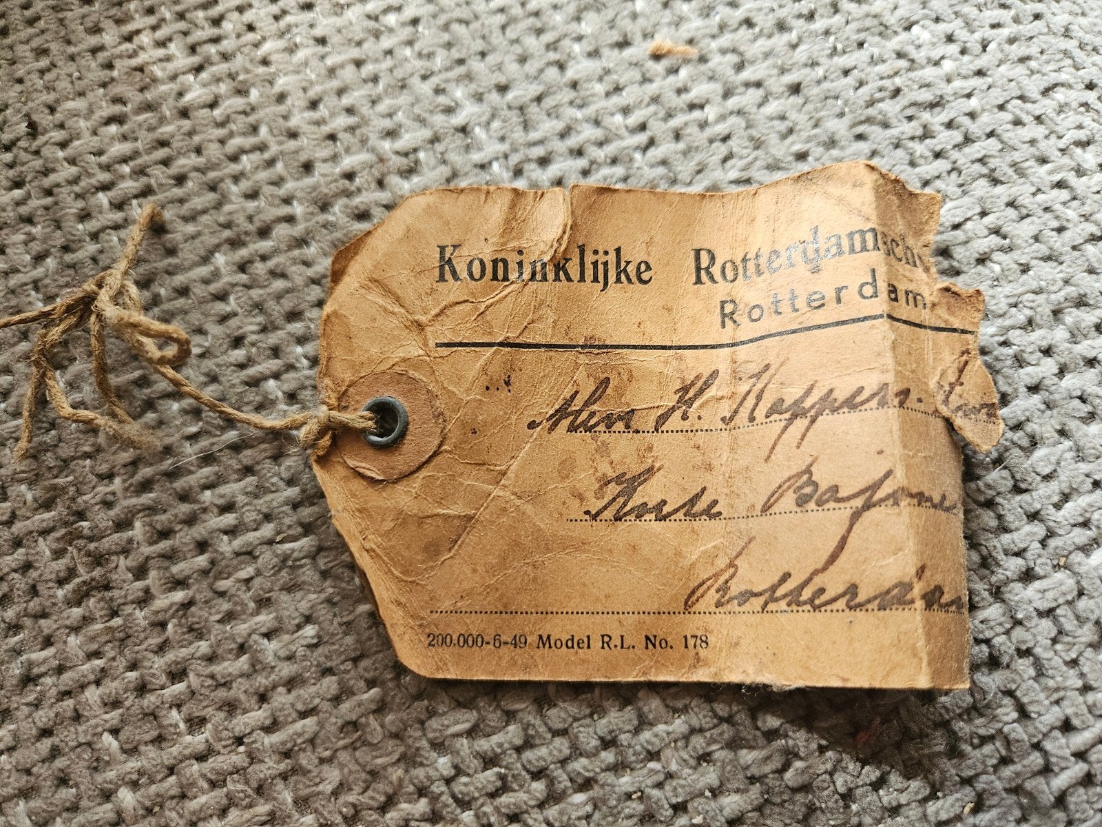 Koninklijke Rotterdamsche Lloyd bagagelabel, Ophalen of Verzenden, Gebruikt