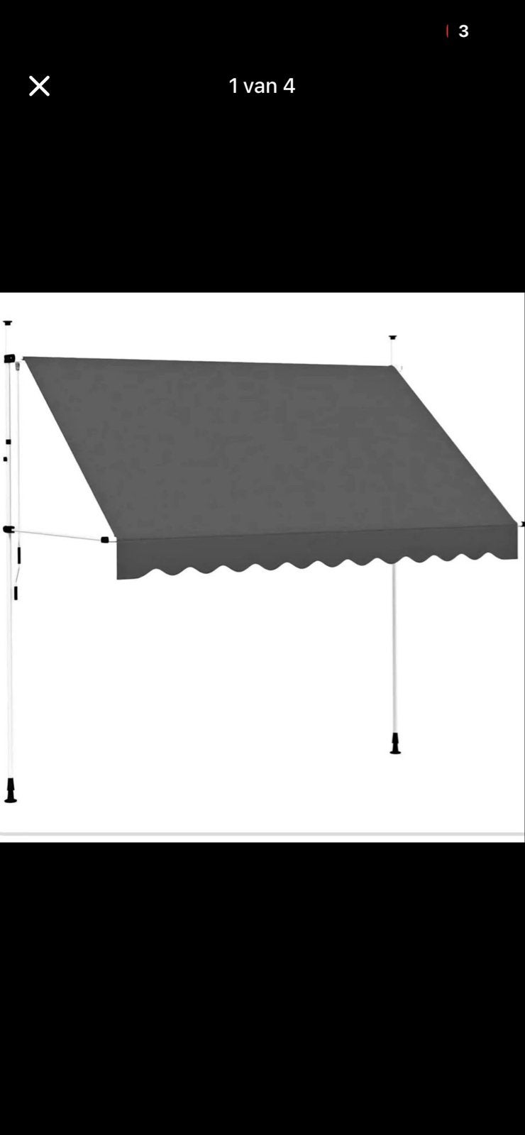 Zonwering voor balkon en terras  350x120 cm, Ophalen, Zo goed als nieuw, 150 tot 300 cm, Markies