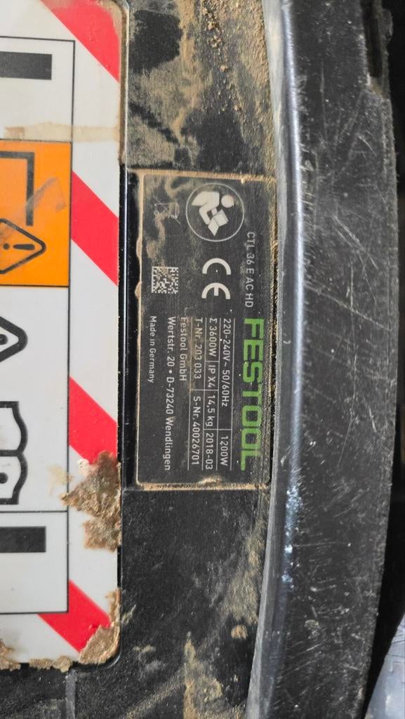 Festool CTL 36 E AC HD Industriële Stofzuiger, Witgoed en Apparatuur, Stofzuigers, Gebruikt, Industriële stofzuiger, Overige merken