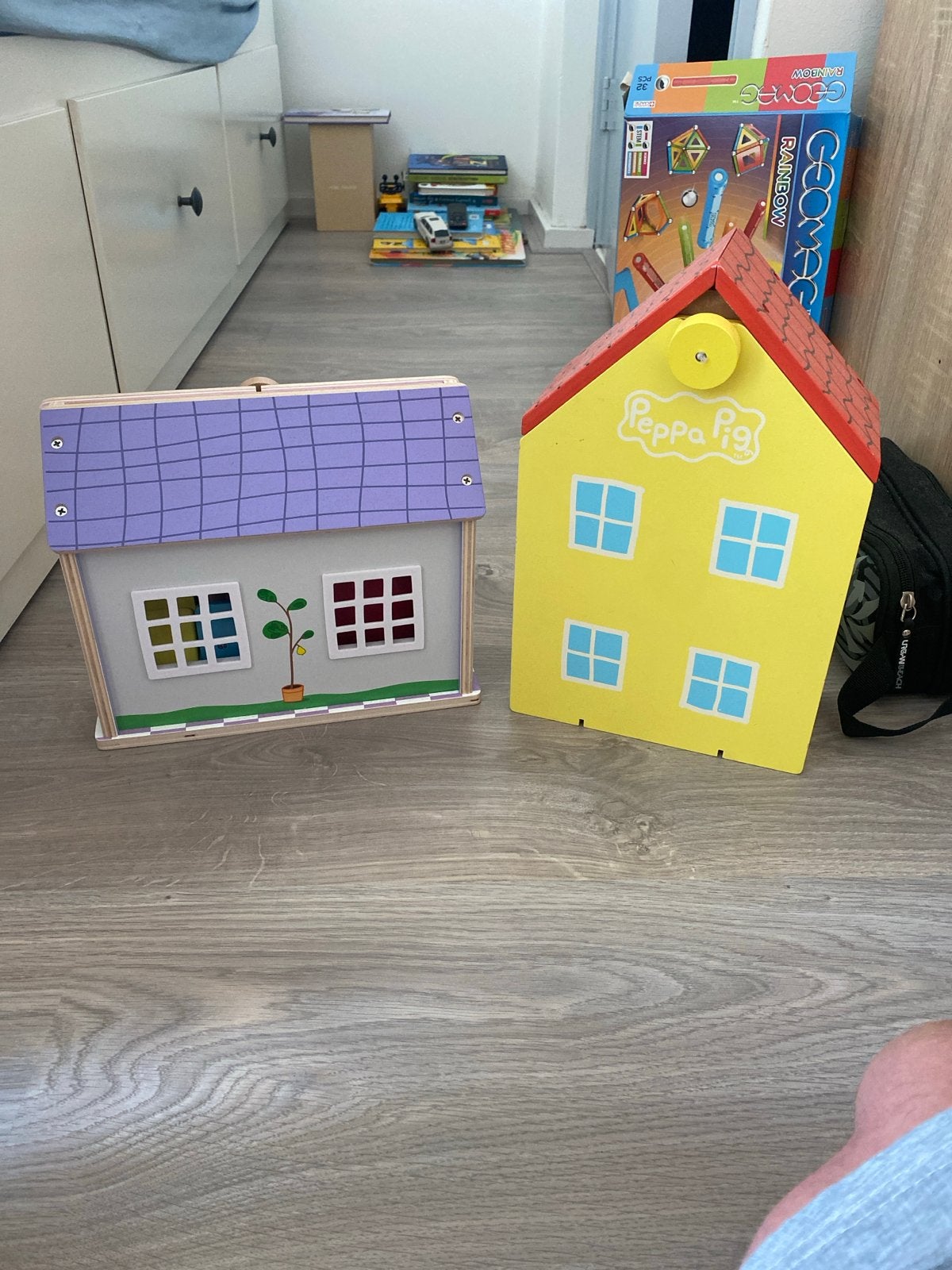 Peppa Pig Houten Speelhuis en School met Accessoires, Ophalen, Gebruikt, Poppenhuis