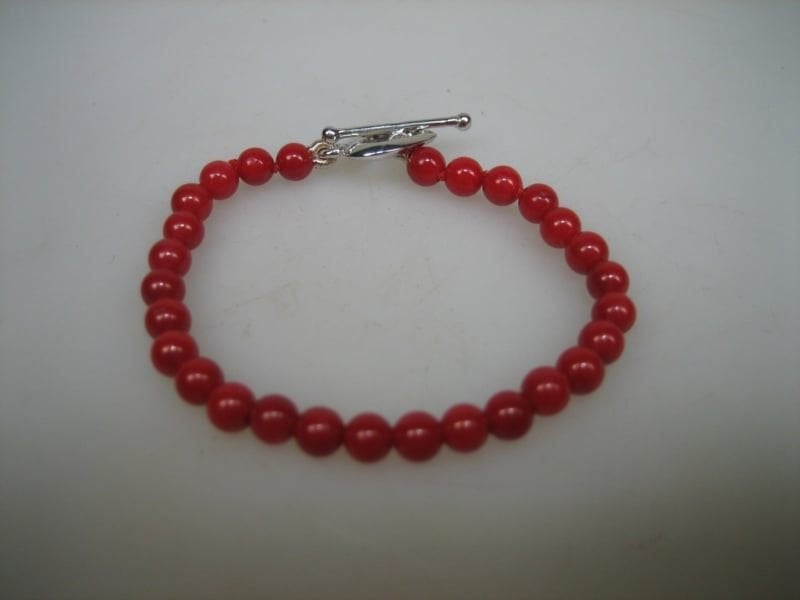 Antieke bloedkoralen Baby Armbandje kapittelstokje en hartje, Sieraden, Tassen en Uiterlijk, Kindersieraden, Ophalen of Verzenden