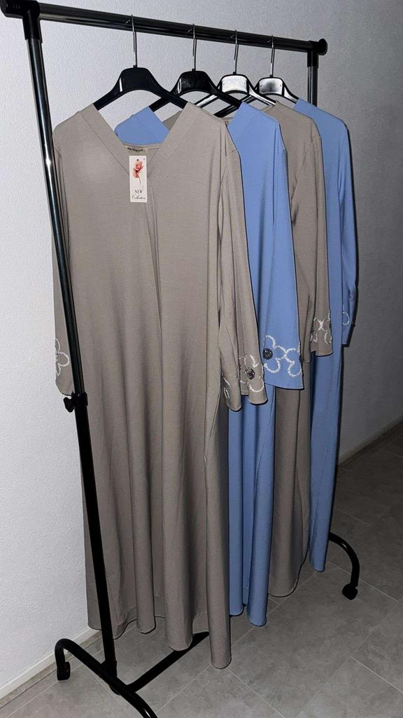 Dames abaya met glitters bij de mouwen NIEUW, Maat 38/40 (M), Blauw, Nieuw, Ophalen of Verzenden
