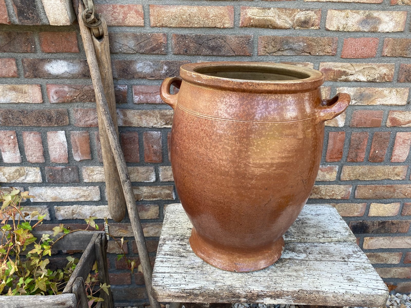 Brocante oude Gres pot ( Keulse pot) 38 cm, Ophalen