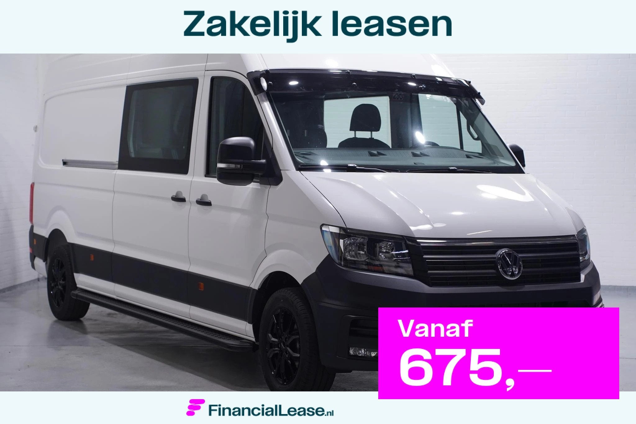 Volkswagen Crafter 2.0 TDI 140 pk L4H3 Dubbel Cabine 6p Airc, Voorwielaandrijving, Stof, Gebruikt, 4 cilinders