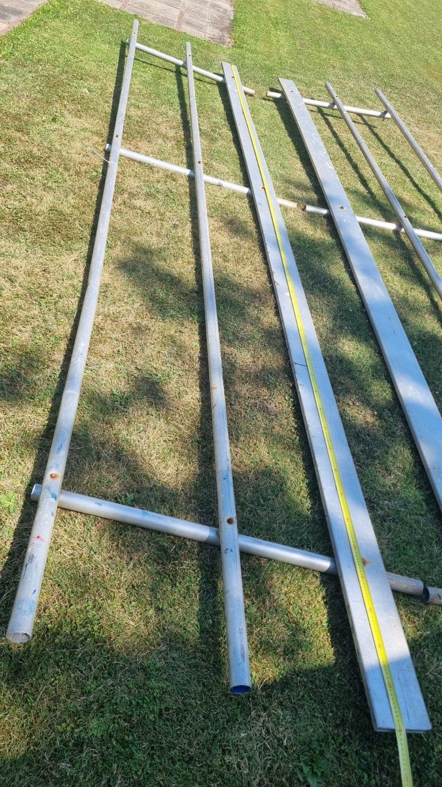 Leuningen voor ASC steiger loopbrug + 6 houders, Ophalen, Gebruikt, Gevelsteiger, Minder dan 2 meter