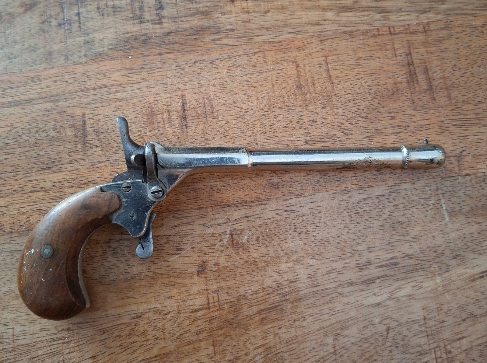 Groot flobert pistool,antiek., Ophalen of Verzenden