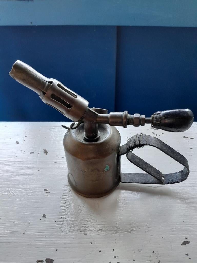Antieke messing soldeerlamp - Vuur, Antiek en Kunst, Ophalen of Verzenden