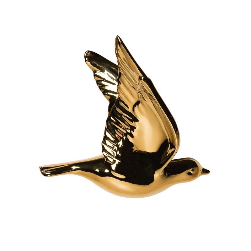 Wandvogels van Heinen Delfts blauw in blauw/wit en goud., Huis en Inrichting, Woonaccessoires | Wanddecoraties, Nieuw, Ophalen of Verzenden
