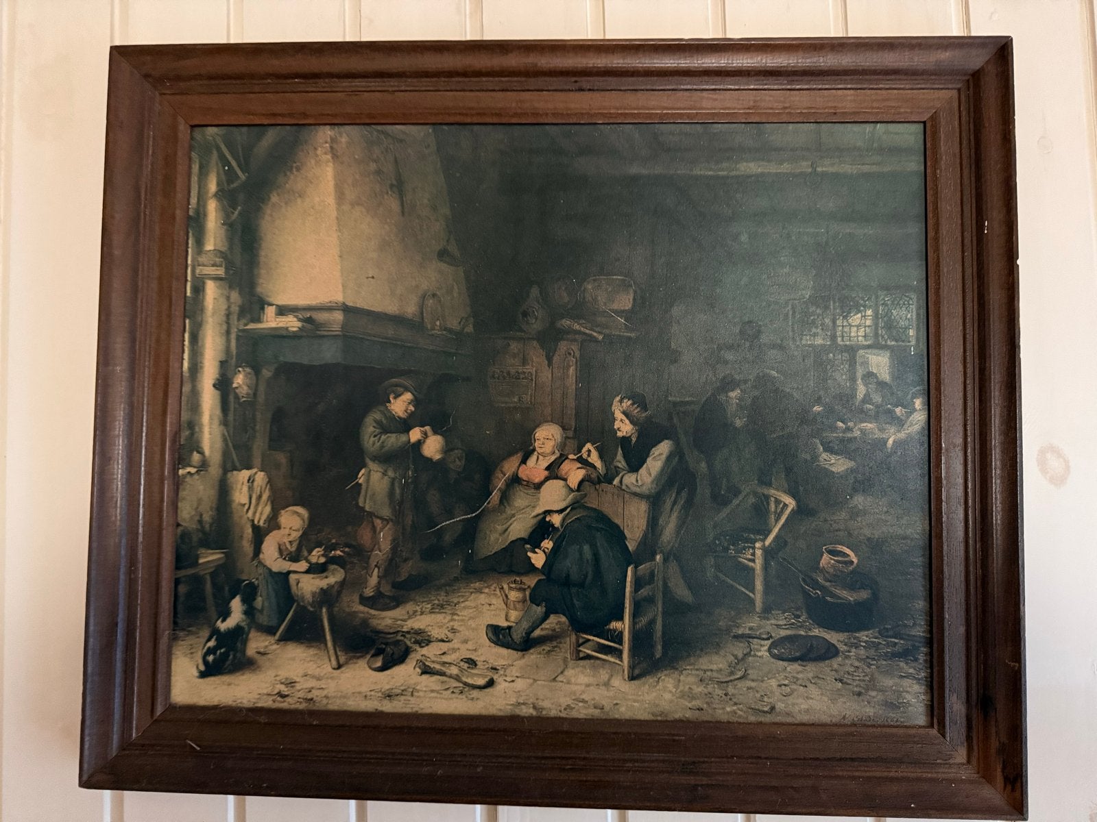 Reproductie 'Boerengezelschap binnenshuis' Adriaen van Ostad, Ophalen, Portret of Personen, Klassiek, Print