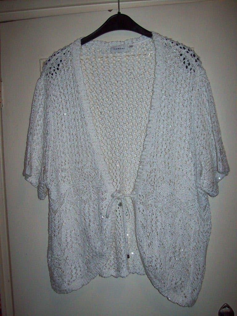 Wit gehaakt boho vestje met pailletten, maat XL, Wit, Maat 46/48 (XL) of groter, Ophalen of Verzenden, Zo goed als nieuw