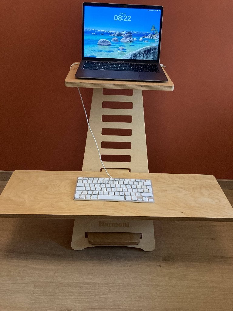 Harmony houten bureauverhoger, standing desk, Huis en Inrichting, Ophalen, In hoogte verstelbaar, Scandinavisch, Hout