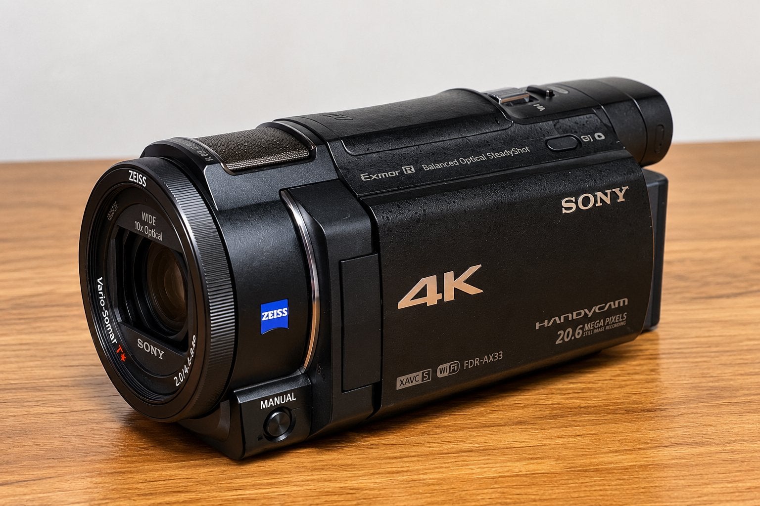 Sony FDR-AX33 4K Handycam met ZEISS lens en oplader, Audio, Tv en Foto, Full HD, Gebruikt, Ophalen of Verzenden, 8 tot 20x