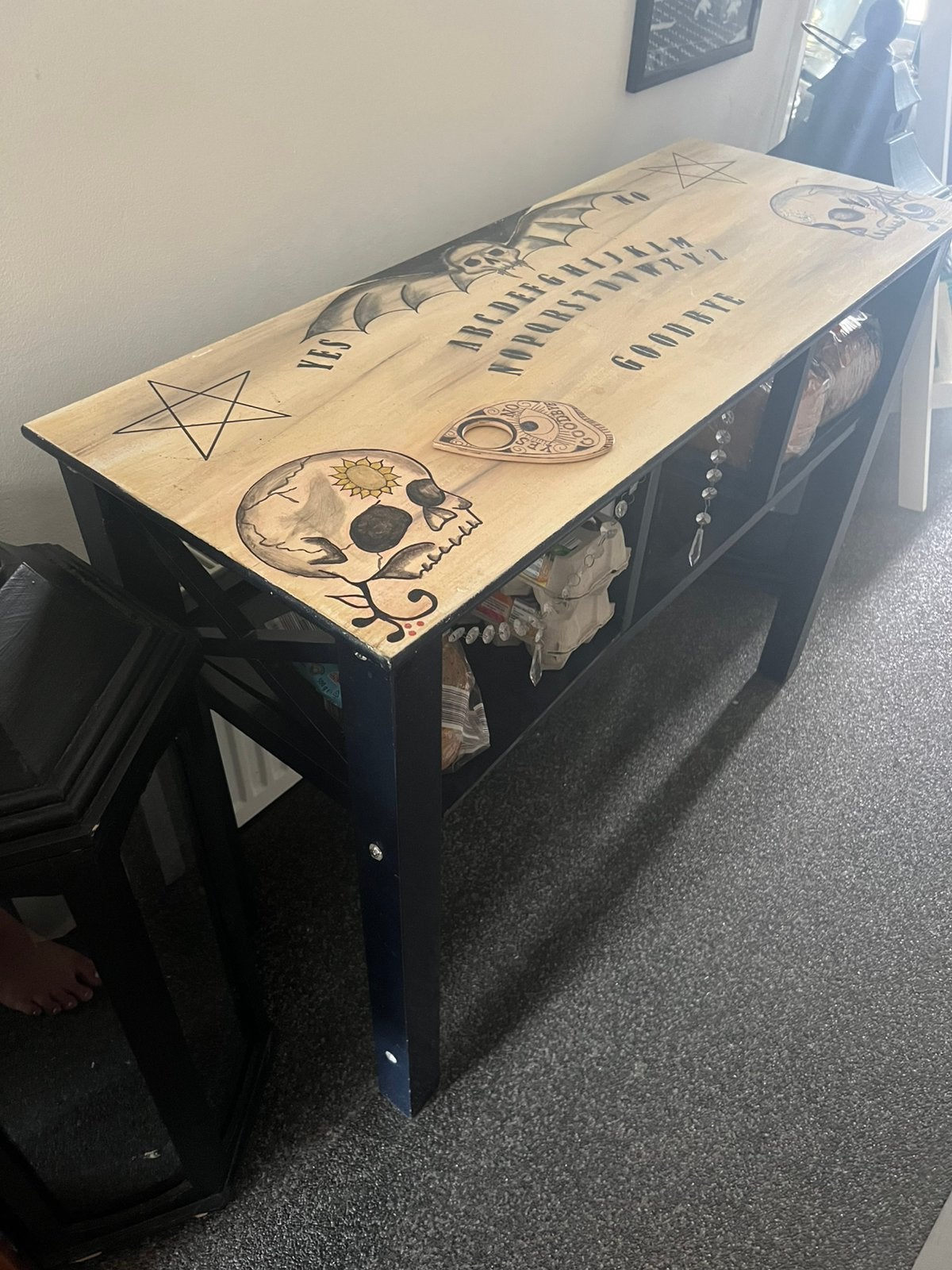 Ouija board bord tafel met planchete, Ophalen, Zo goed als nieuw