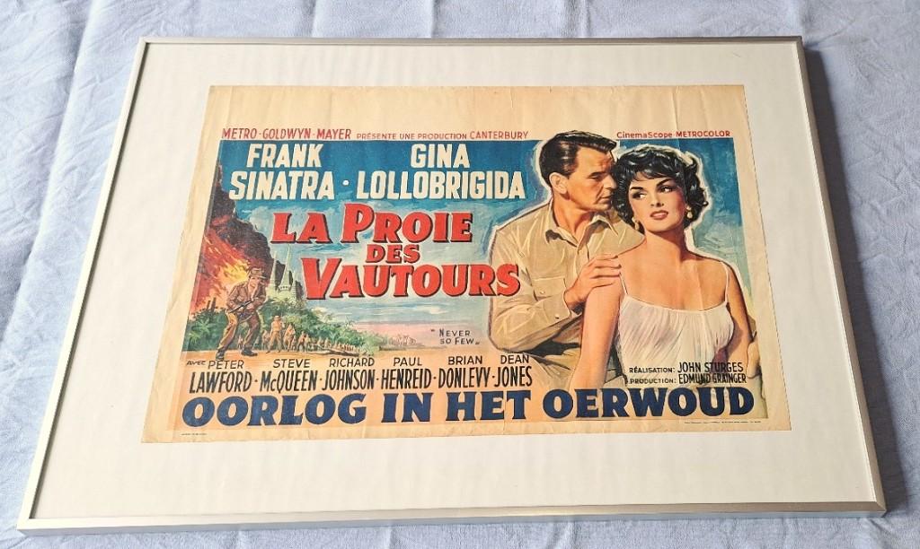 poster van Gina Lollobrigida, Gebruikt, Met lijst, Rechthoekig Liggend, Ophalen of Verzenden