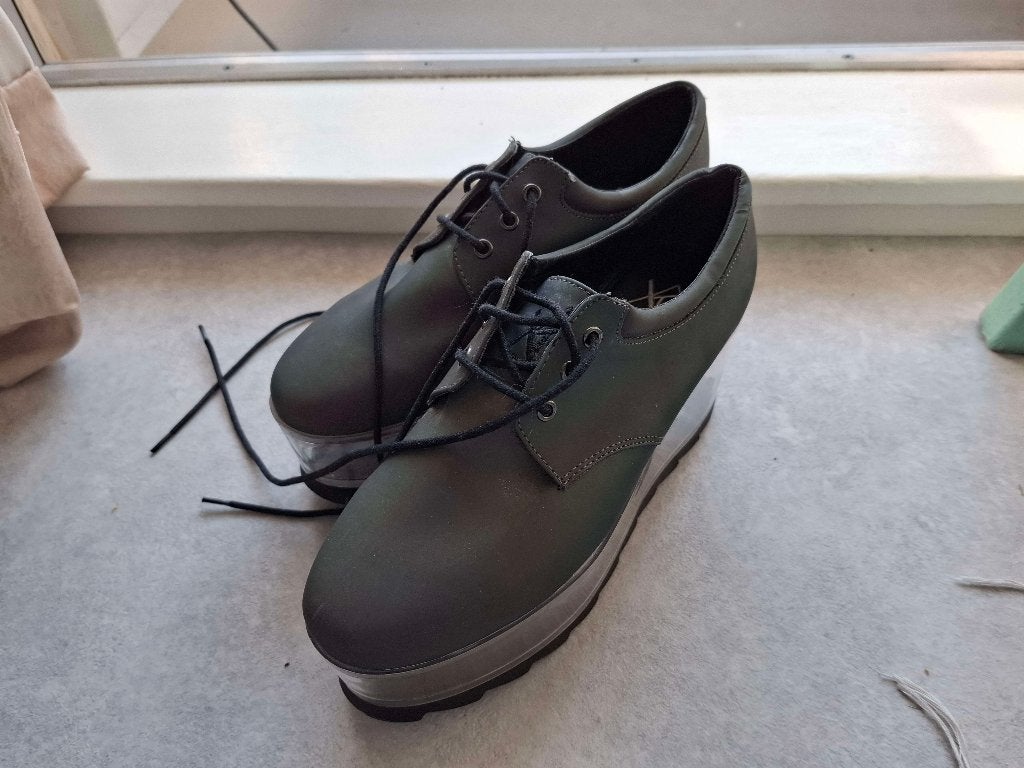 YRU Qloud container platform hak schoenen, Ophalen, YRU, Schoenen met hoge hakken, Grijs