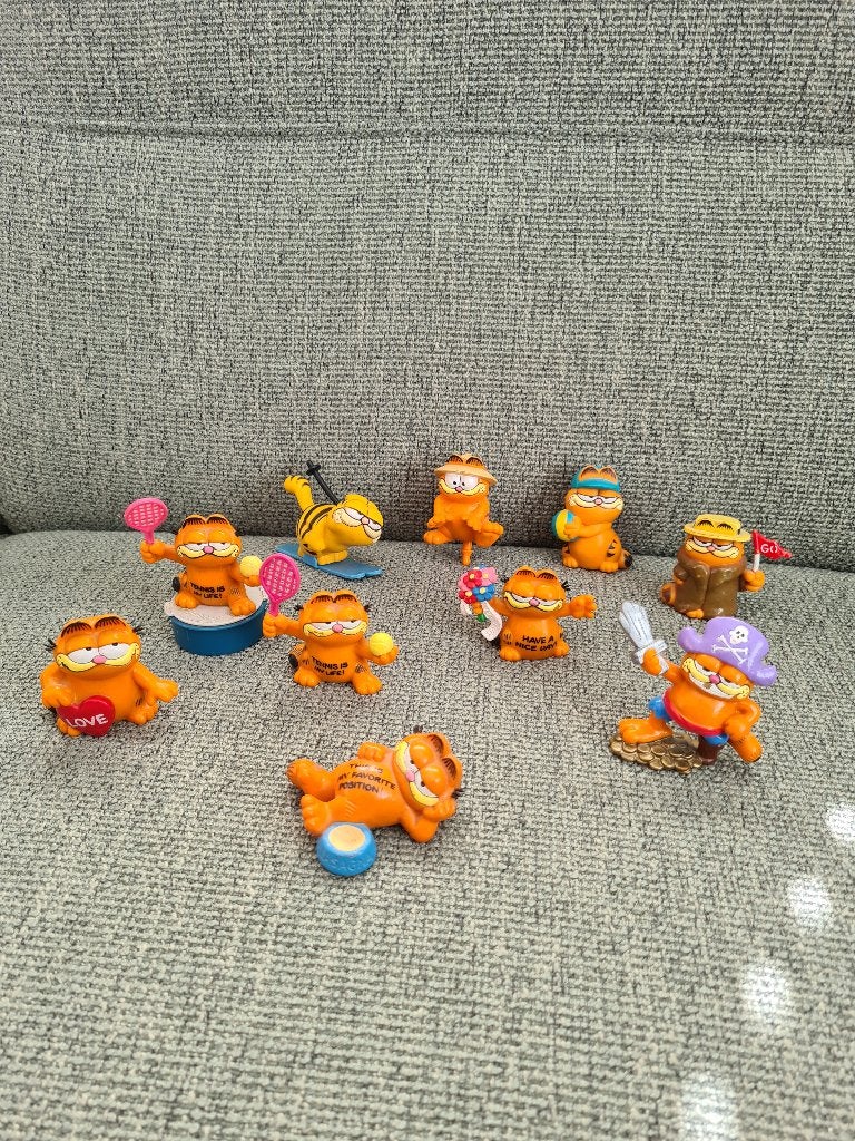 Garfield bully bullyland vintage pvc poppetjes 10 stuks, Gebruikt, Verzenden, Bullyland, Nvt