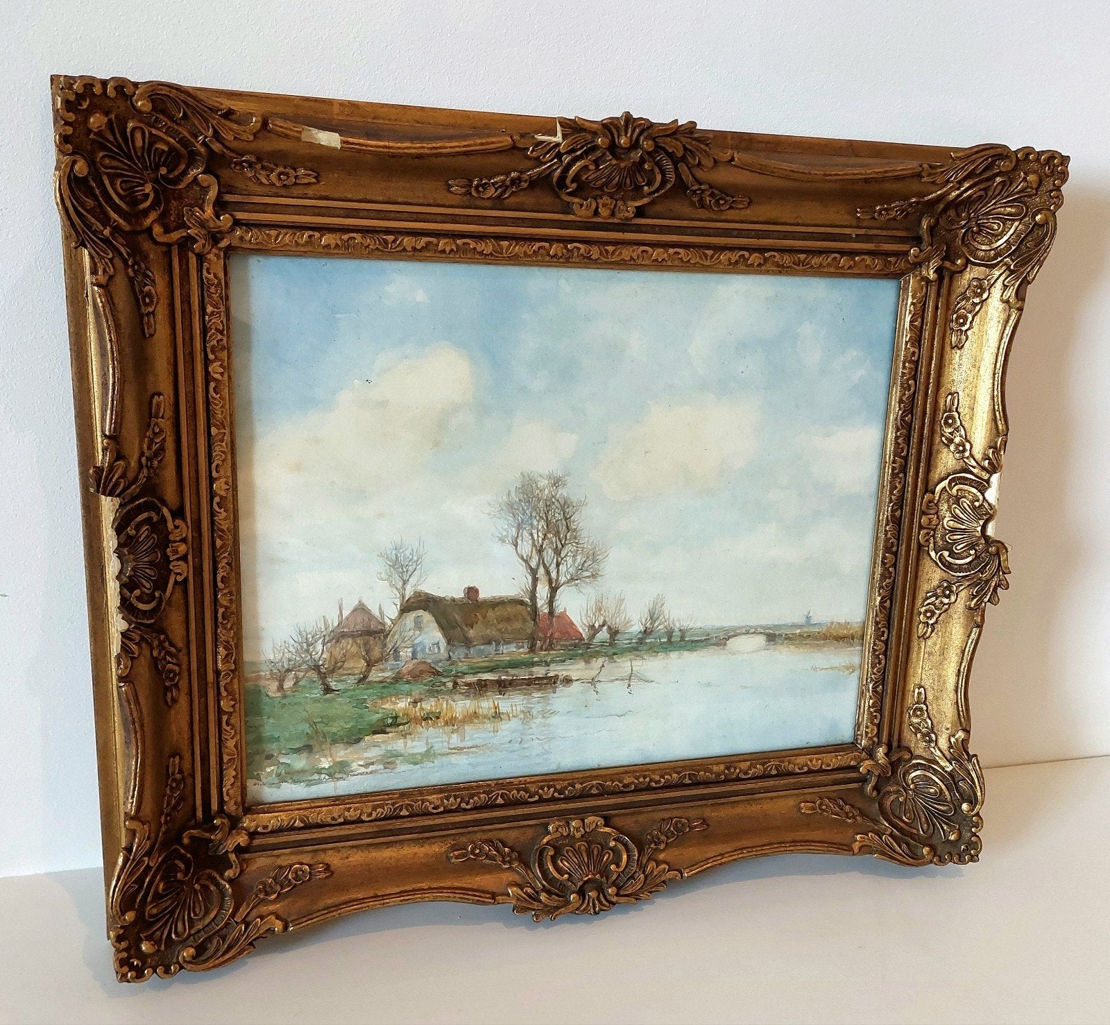 Antieke Aquarel Willem van Nieuwenhoven Larense School., Antiek en Kunst, Kunst | Schilderijen | Klassiek, Ophalen