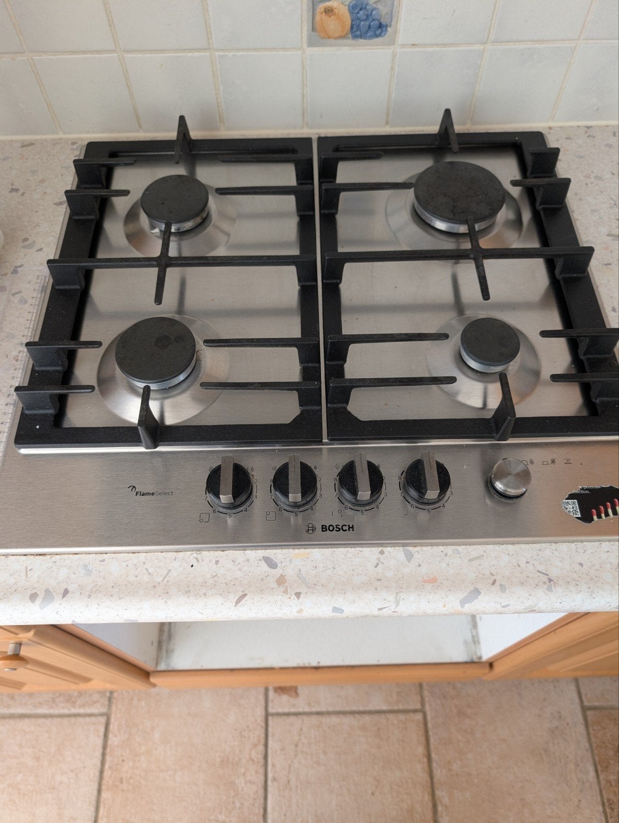 Bosch Inbouw gaskookplaat- 4 Kookzones, Ophalen, Gebruikt, Minder dan 85 cm, 4 kookzones