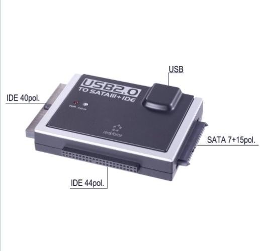 Universele HDD lezer en adapter IDE/SATA naar USB 2.0, Ophalen of Verzenden, Zo goed als nieuw, Extern, Laptop