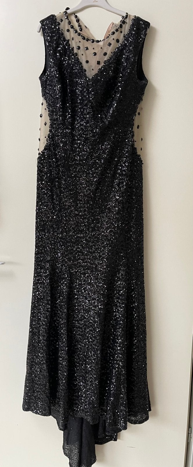 Avondjurk met pailletten, Kleding | Dames, Zwart, Maat 46/48 (XL) of groter, Ophalen of Verzenden, Zo goed als nieuw