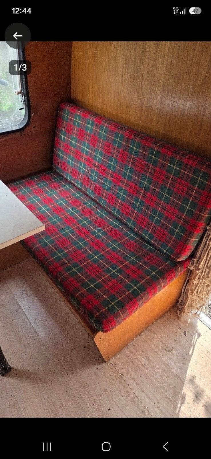4 Authentieke Retro Caravan Kussens - Rood, Groen, Geel, Ophalen, Gebruikt