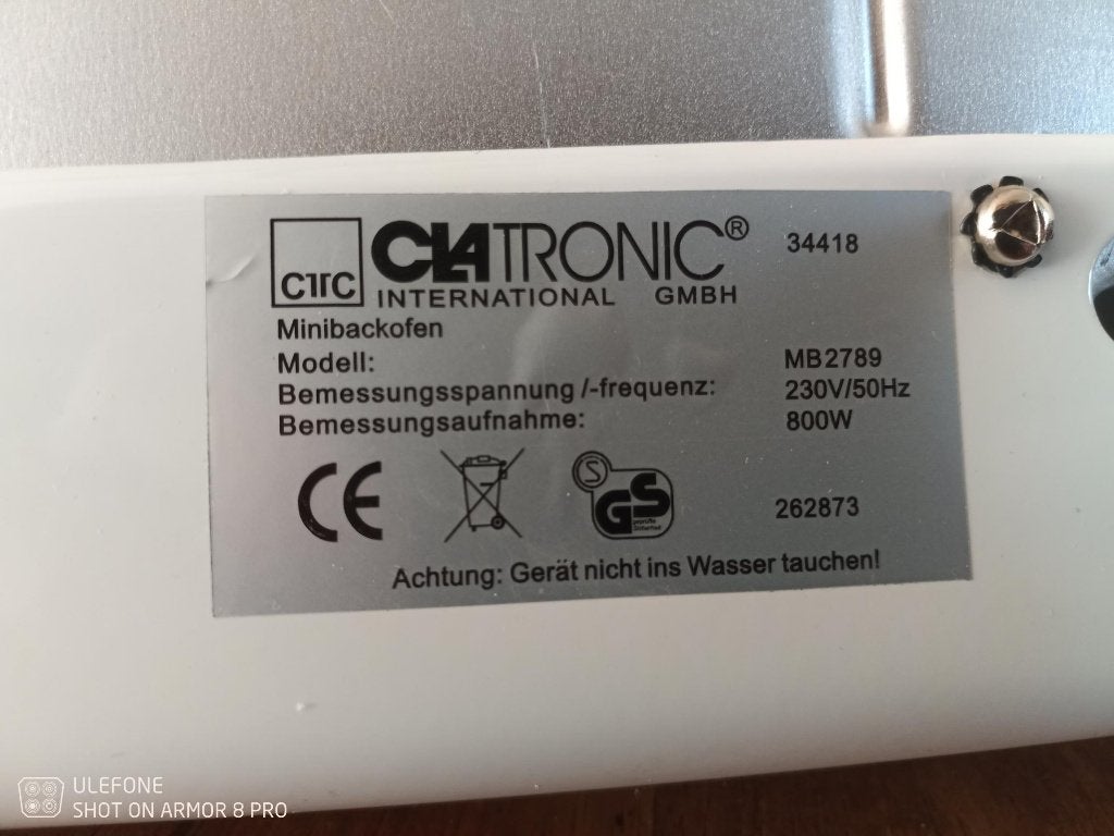 Clatronic MB 2789 compacte oven, Witgoed en Apparatuur, Ovens, Zo goed als nieuw, Vrijstaand, Campingoven, Overige merken, Minder dan 45 cm
