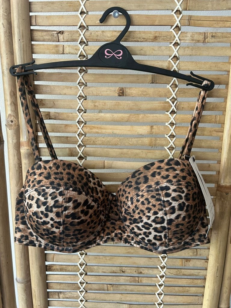Hunkemöller Leopard Push Up Bikinitop 75B, Kleding | Dames, Badmode en Zwemkleding, Bruin, Nieuw, Ophalen of Verzenden, Bikini