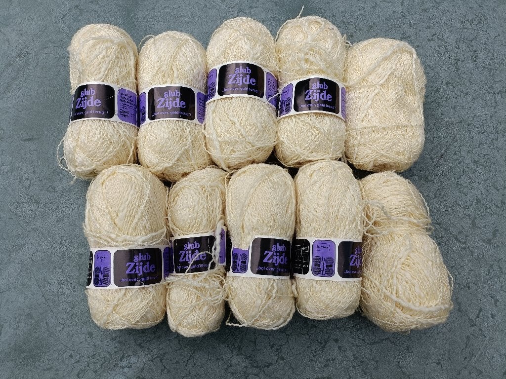Slub ZIJDE Hema 10% zijde 460 gram (N64), Hobby en Vrije tijd, Breien en Haken, Ophalen of Verzenden, Nieuw, Breien of Haken, Wol of Garen