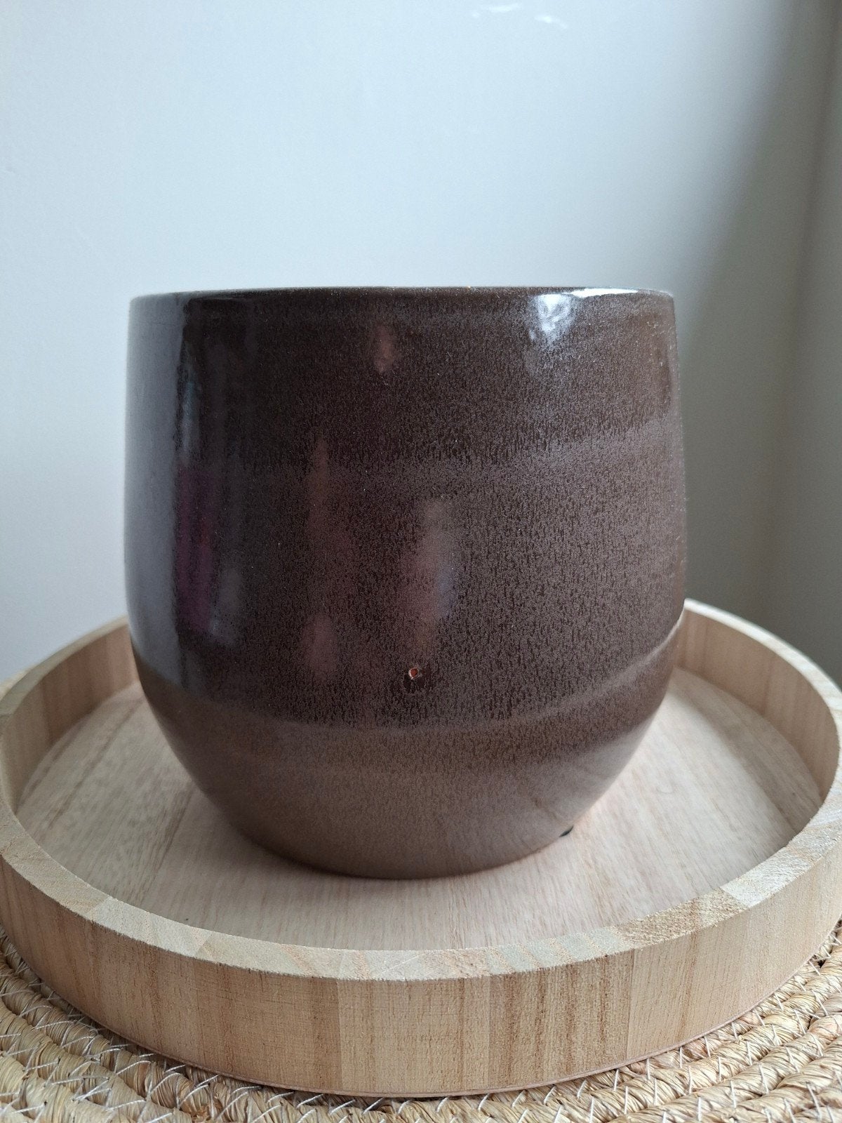 Mooie bruine bloempot van Intratuin, Ophalen of Verzenden