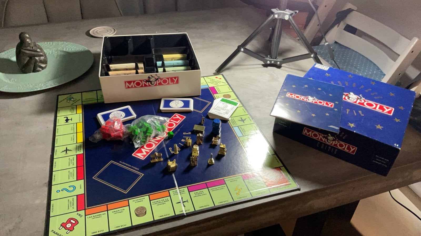 Monopoly Europees Editie Bordspel - metalen wereldbouwwerken, Vijf spelers of meer, Ophalen of Verzenden, Zo goed als nieuw