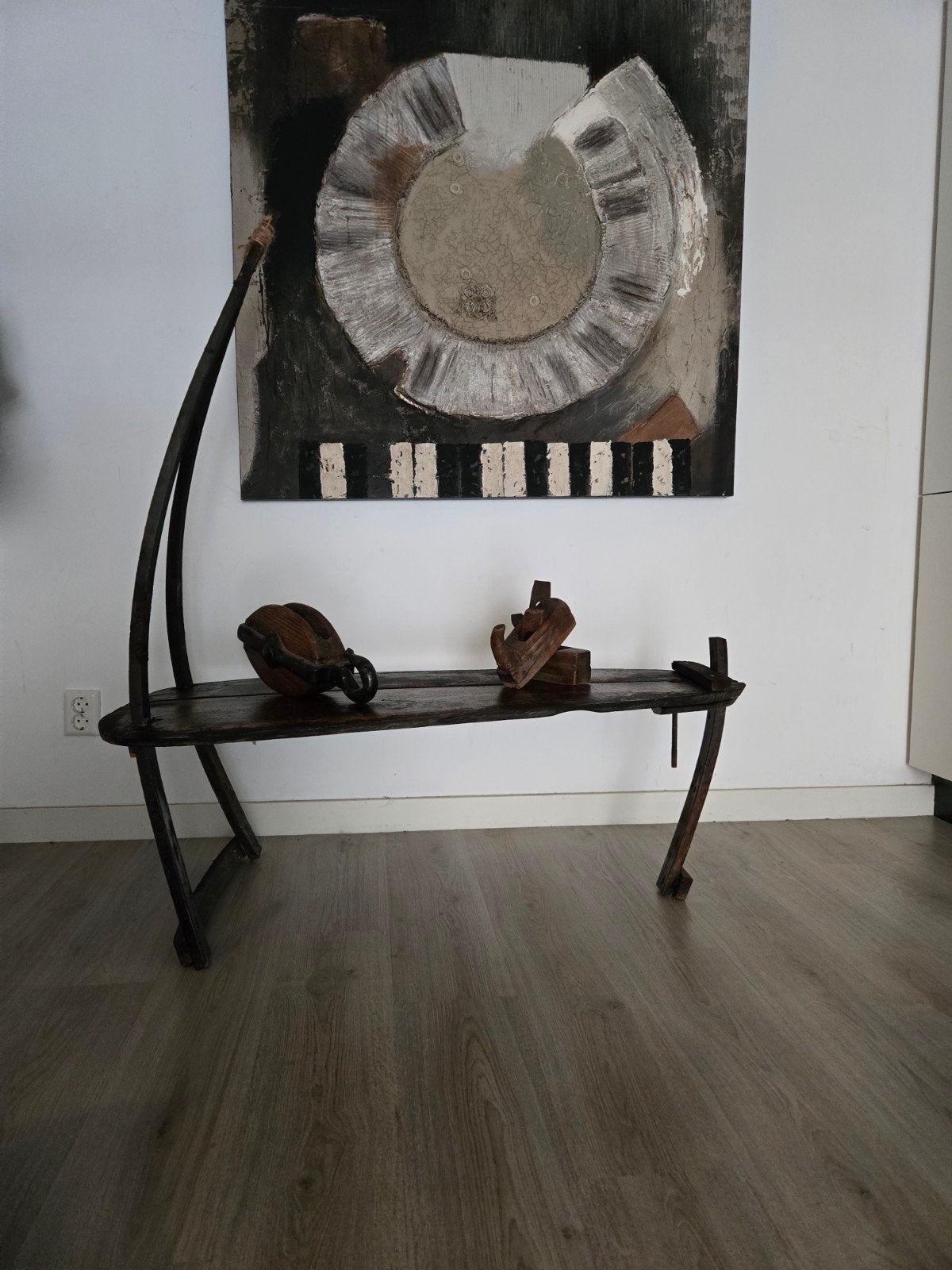 Uniek maritiem sculpturaal meubel van kotterzwaard, Ophalen of Verzenden