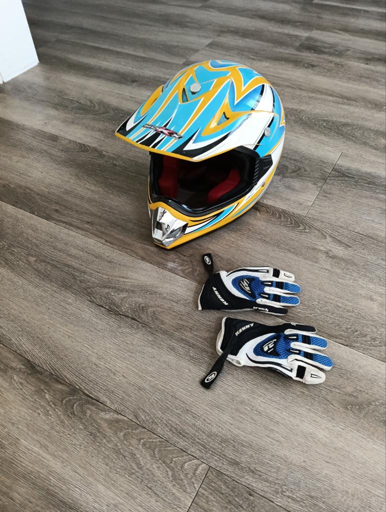 Rokx crosshelm met handschoenen - Maat M, Overige merken, M, Kinderen, Offroadhelm