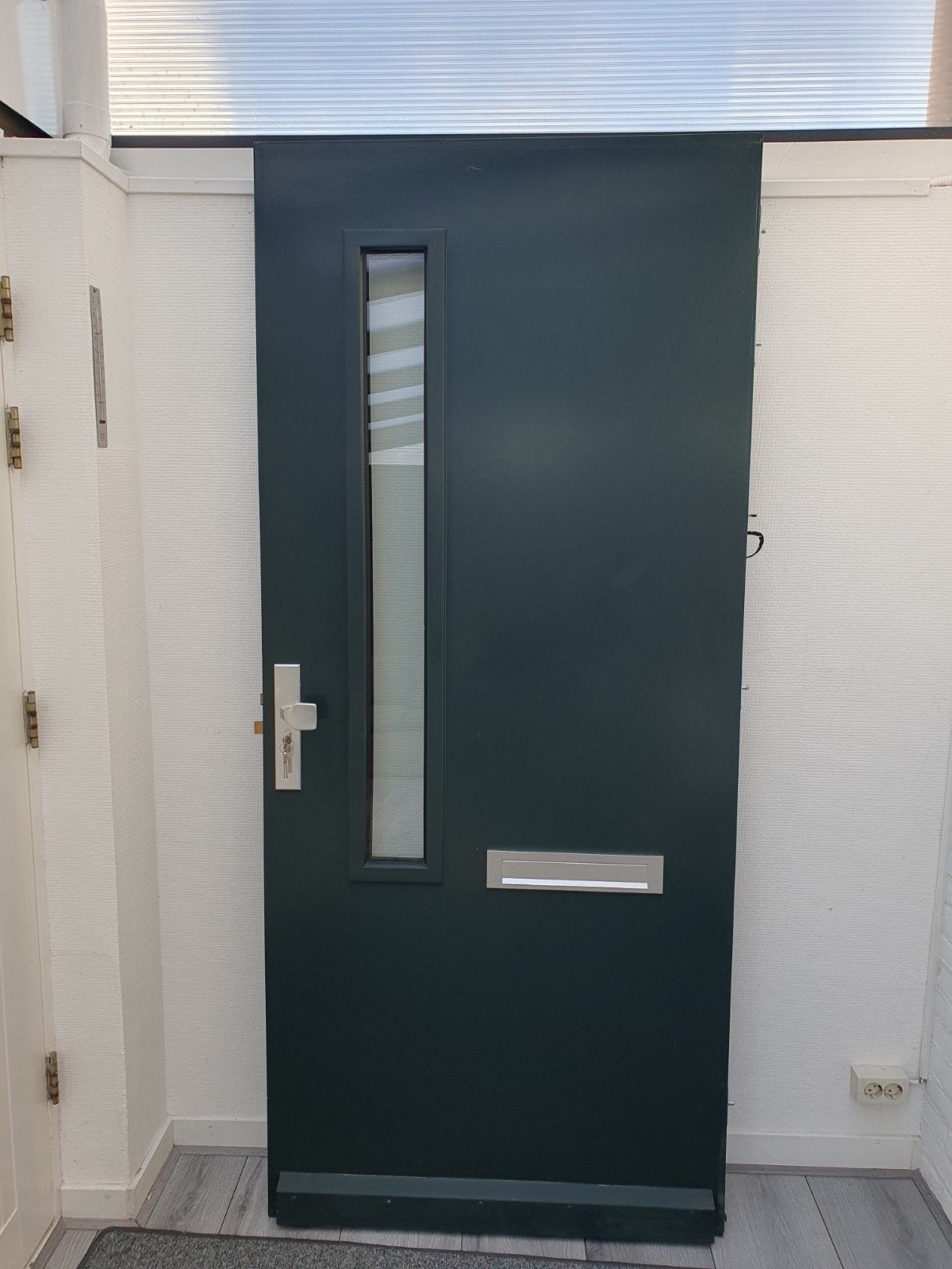 Voordeur buitendeur 211 hoog 92,5 breed., Gebruikt, Ophalen of Verzenden, 200 tot 215 cm, Glas